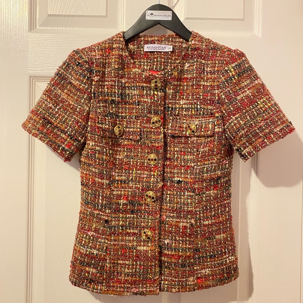 Short sleeve tweed shirt